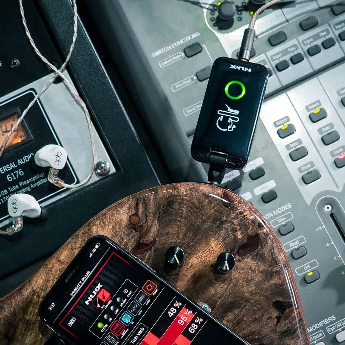 NUX Mighty Plug MP-2 Guitar and Bass Modeling Headphone Amplug with Bluetooth, 13 Amp Models, 20 IRs, 19 Effects, 6.35mm Phone Plug, Pocket Amplifier Built-in Rechargeable LiPo Battery 3.7V/1000mAh