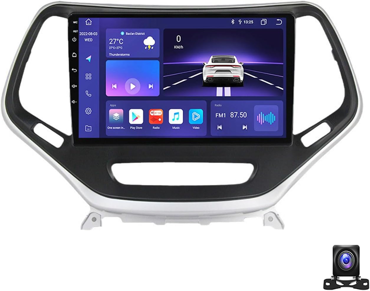 9 Inch Android 13 Car Radio Compatible with Jeep Cherokee 5 2014~2018 Bluetooth Car Stereo Compatible with Carplay Android Auto, Navigation, Steering Wheel Controls, Backup Camera,M800S 8G+256G