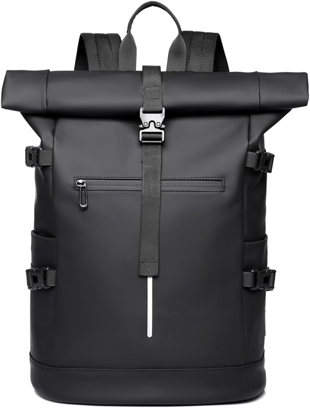 Roll Bag Men's Backpack Commuting Shoulder Large Capacity(Black)