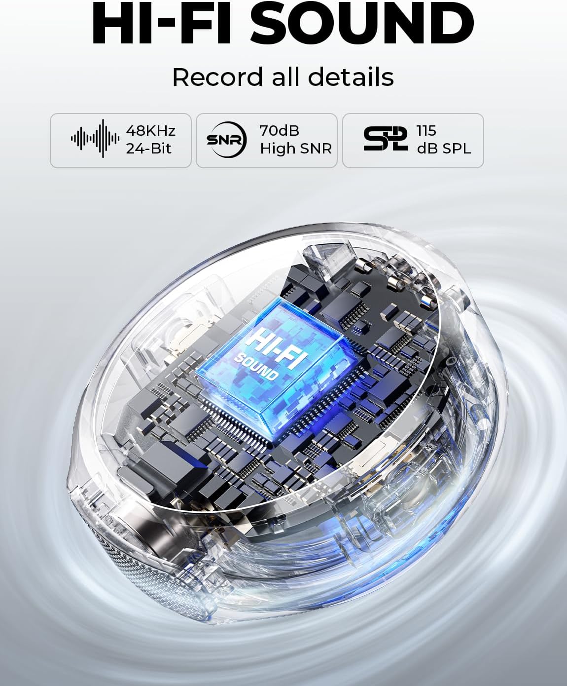 Hollyland Lark M2 Wireless Microphone for iPhone14 & Below, Mini Magnetic Microphone, 300m Range, Hi-Fi Audio, Noise Cancelling, 30h Use, Video Recording (2TX + Lightning RX + Charging Case)