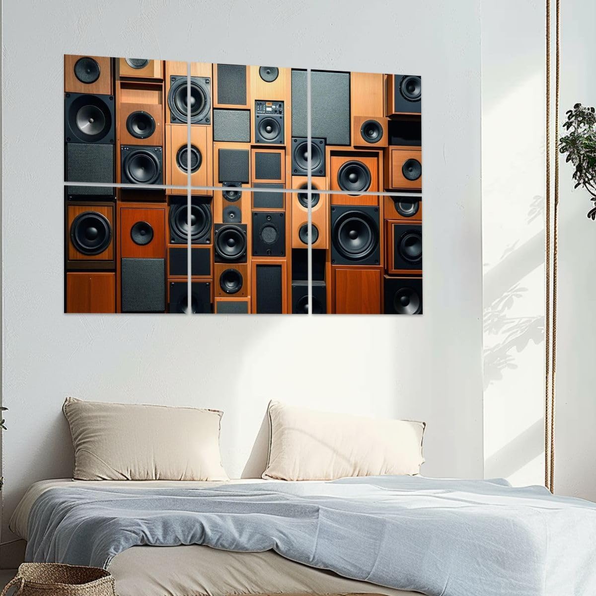 6 Pack Art Acoustic Panels Full frame retro sound speakers Sound Absorbing Panel 48