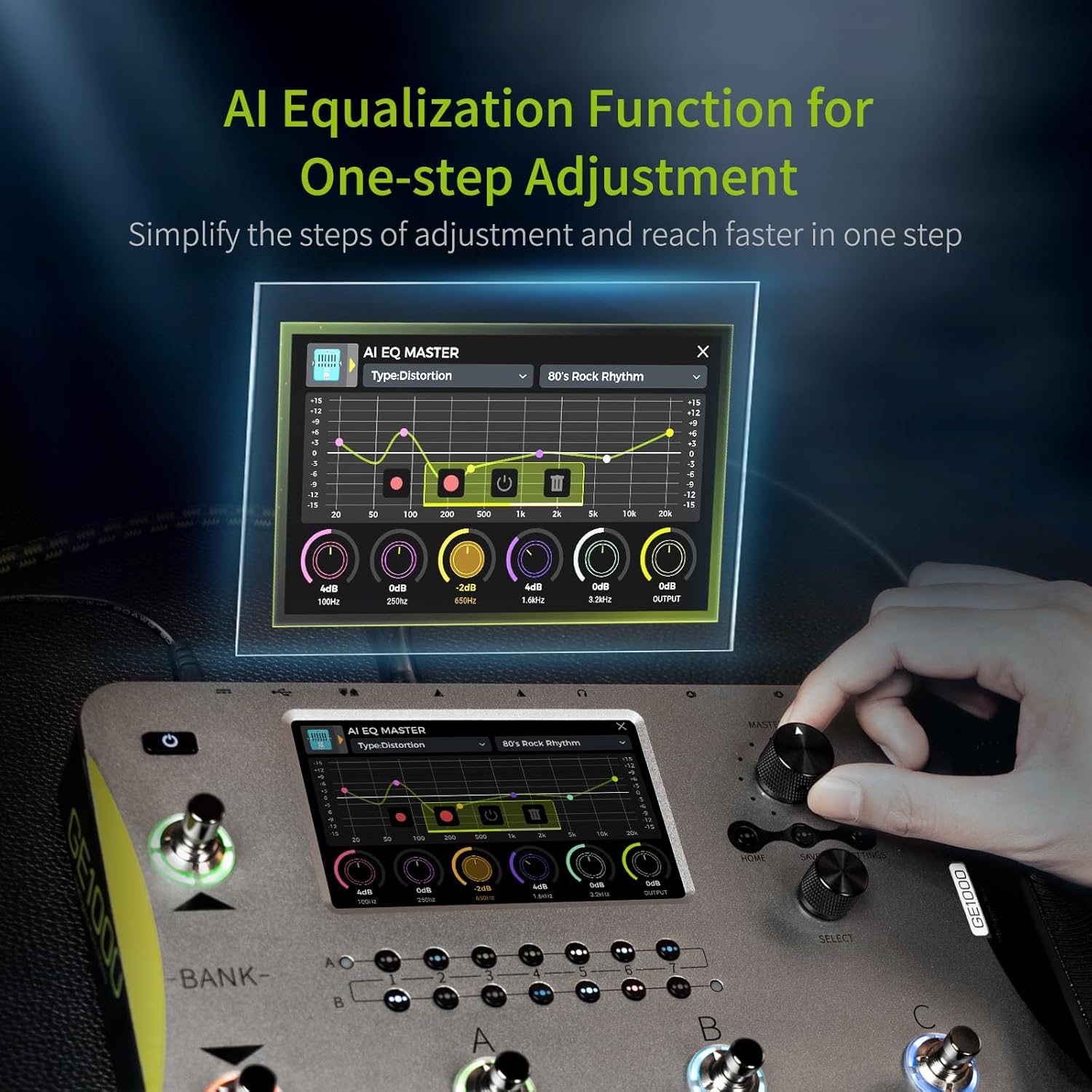 MOOER GE1000 Guitar Multieffects Pedal Processor WIth 5