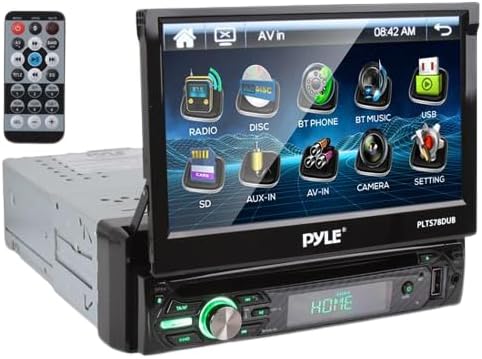 Pyle Single DIN Head Unit Receiver - In-Dash Car Stereo CD/DVD Player with 7