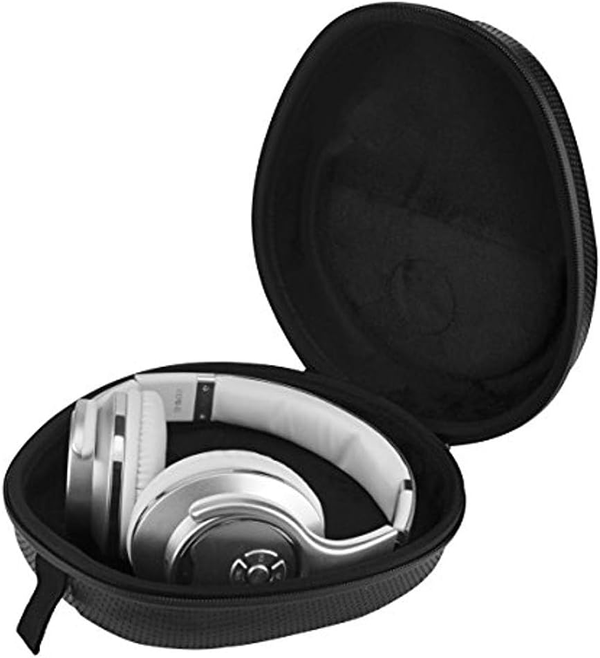 Audio-Technica ATH-M50x Professional Studio Monitor Headphones | Black Bundle with Full Sized Hard Body Headphone Case and Microfiber Cleaning Cloth (3 Items)