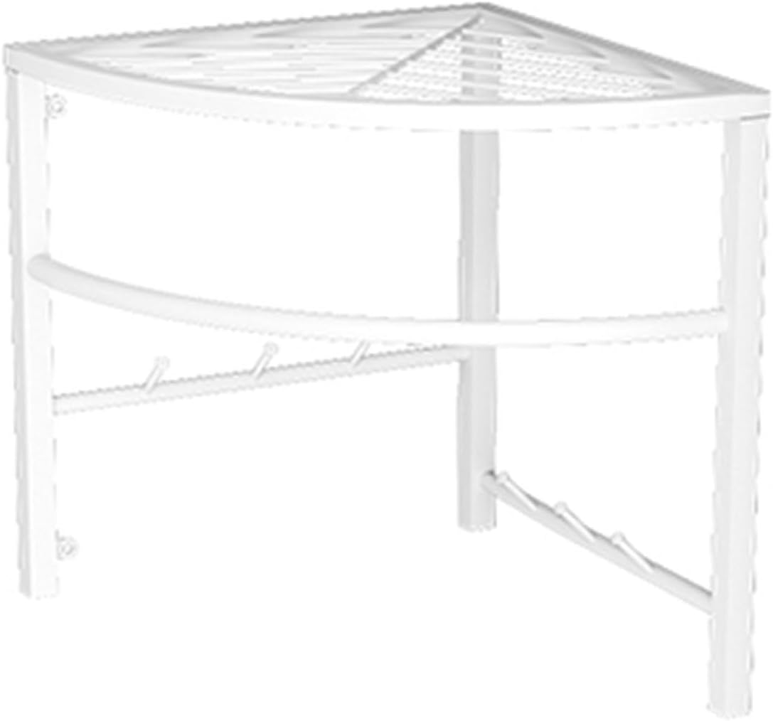 Closet Rod Curved Closet Clothes Hanging Shelf for Corner, Metal Wardrobe Corner Hanger Wall Mount, Clothing Drying Rack for Cloakroom/Laundry(White)