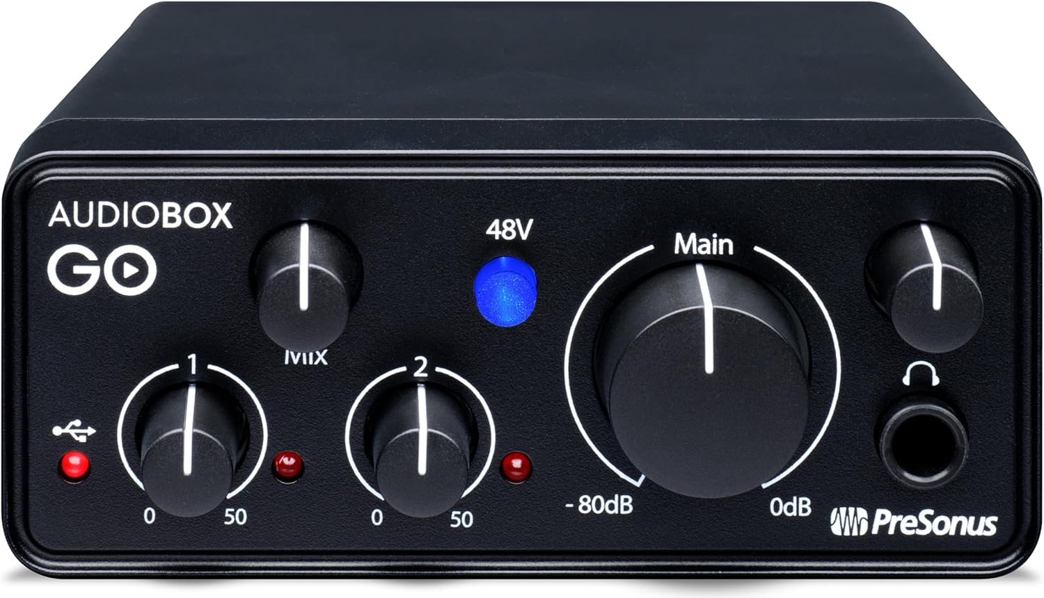PreSonus AudioBox GO | USB-C Audio Interface for music production with Studio One DAW Recording Software, Music Tutorials, Sound Samples and Virtual Instruments