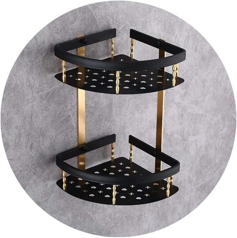 Aluminium Bathroom 2-Tier Corner Shelves Wall Mount er Racks Shelves Bathroom Wall Triangular Organizer