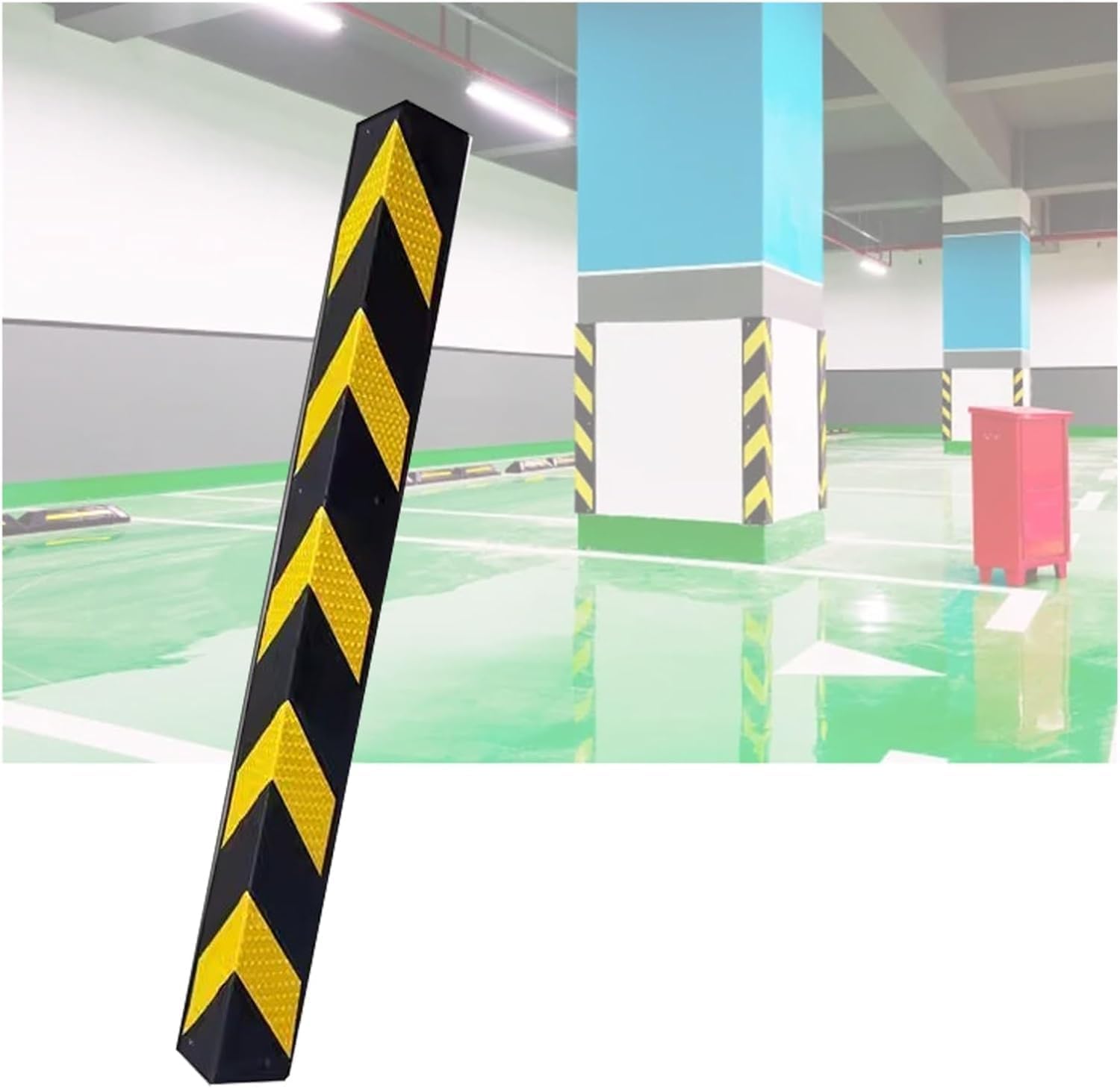 Reflective Corner Guard Wall Corner Protector with Yellow Strips, Rubber Corner Shield Protection Bar Car Door Bumpers(100x10x0.8cm)