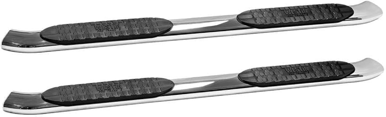 Westin 21-54130 PRO TRAXX 5 Oval Nerf Bars fits 2019-2025 Silverado Sierra 1500 2020-2025 Silverado Sierra 2500 3500 Crew Cab (Exc 2019 Silverado LD/Sierra 1500 Limited) Polished Pair