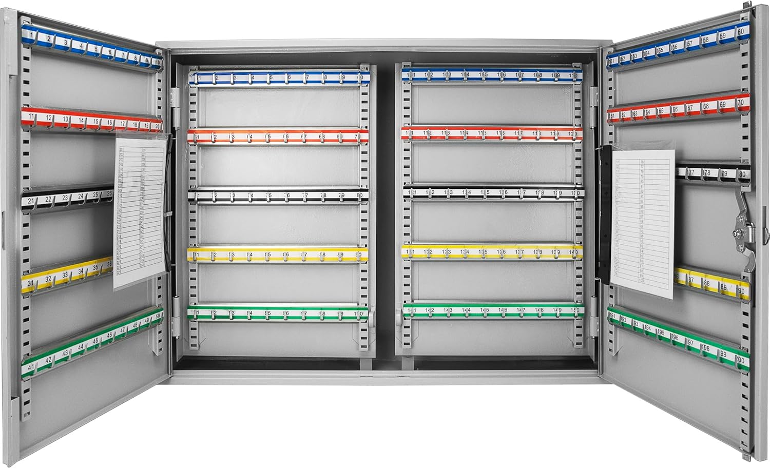 Barska 400 Position Key Cabinet with Adjustable Numbered Hooks – Wall Mount Steel Key Organizer Safe with Index Log, Key Tags & Lockable Door for Office or Business Use