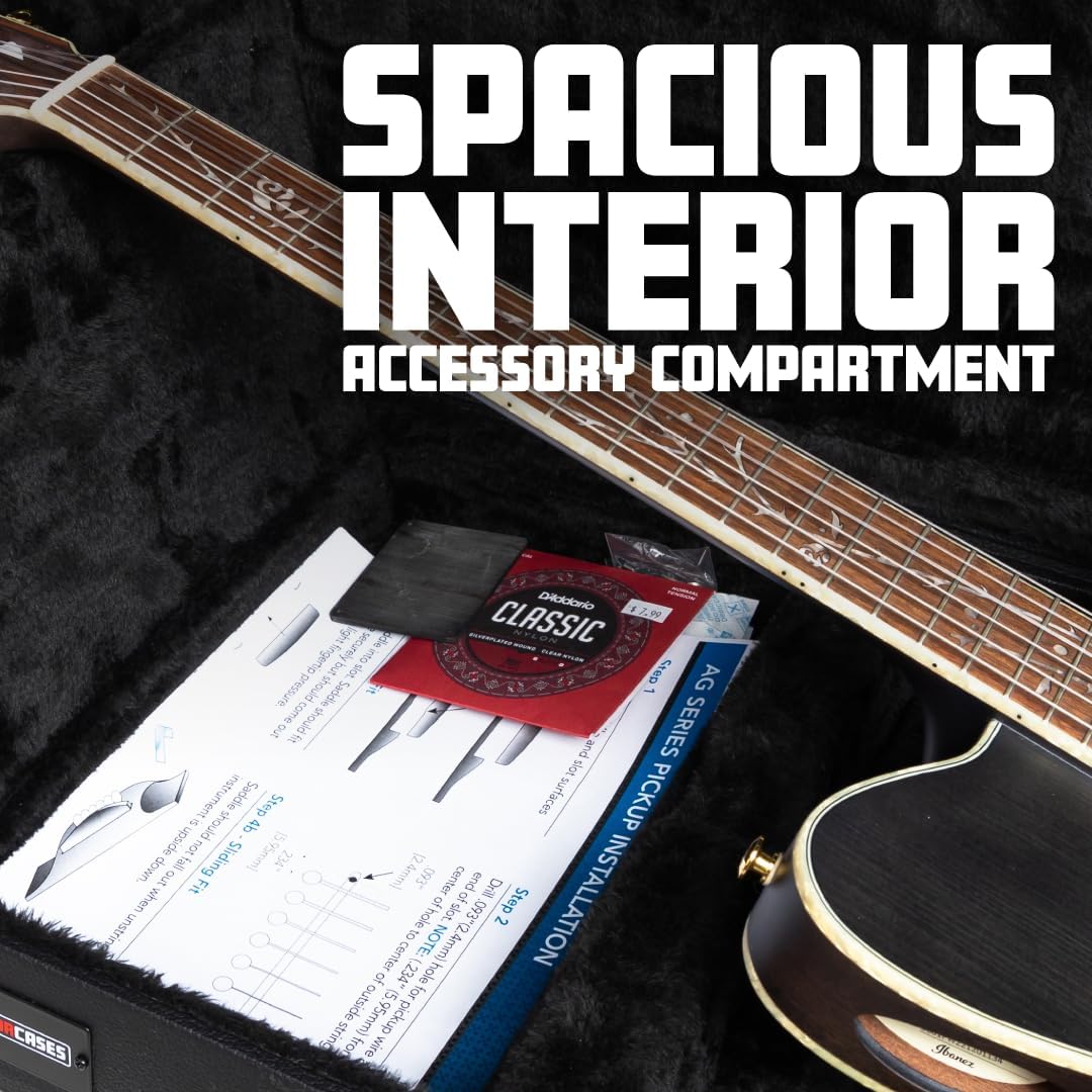 Gator Cases Traditonal Series Hard-Shell Wood Case for 6 or 12-String Dreadnought Style Acoustic Guitars, (GWE-DREAD 12)