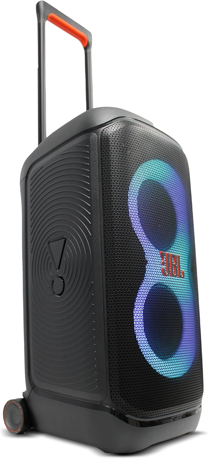 JBL PartyBox Stage 320 (Black) - 240W Portable Wireless Splash Proof Speaker - 12 Hours of Playtime - Powerful Sound and deep bass + Two Microphone System + AUX Cable - Party Karaoke Kit