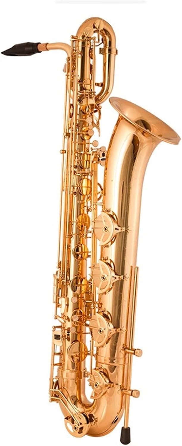 Baritone Saxophone In E Flat Woodwind Instrument For Beginners Professional Playing Gold