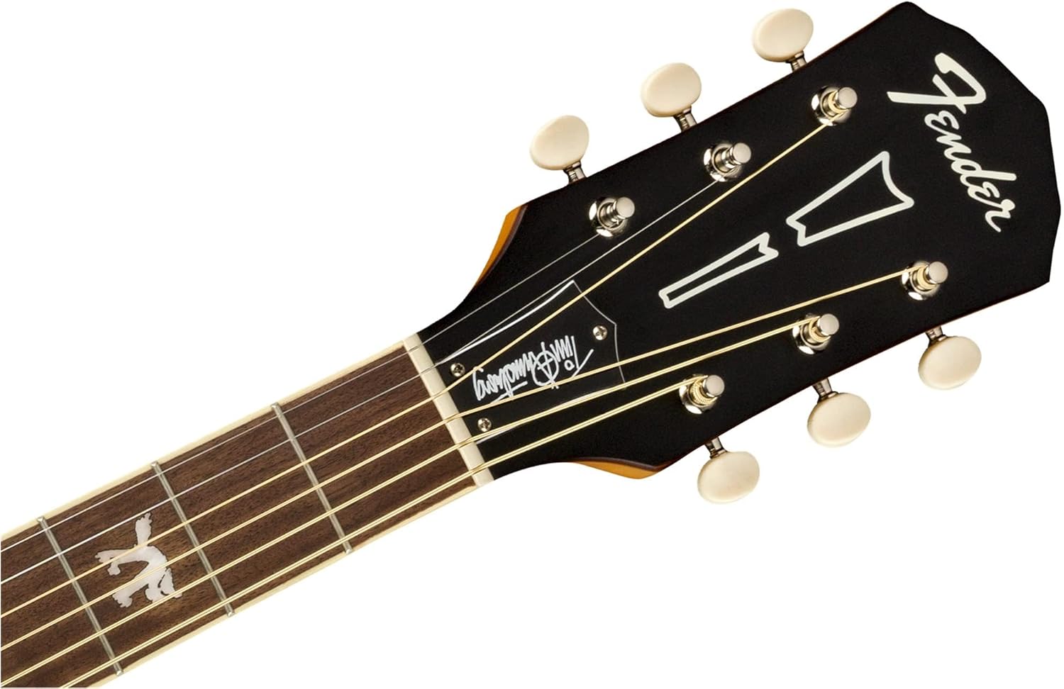 Fender Tim Armstrong Hellcat Concert Acoustic-Electric Guitar - Left-Handed Natural Bundle with Strings, Strap, Picks, and Austin Bazaar Instructional DVD