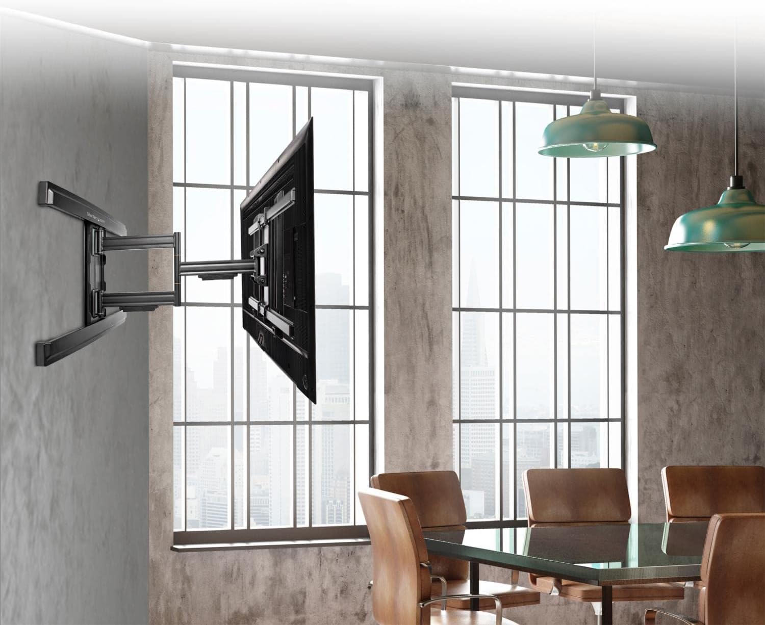 StarTech.com TV Wall Mount for up to 80 inch (100lb) VESA Mount Displays - Low Profile Full Motion Universal TV Wall Mount Bracket - Heavy Duty Adjustable Tilt/Swivel Articulating Arm (FPWARTS1)