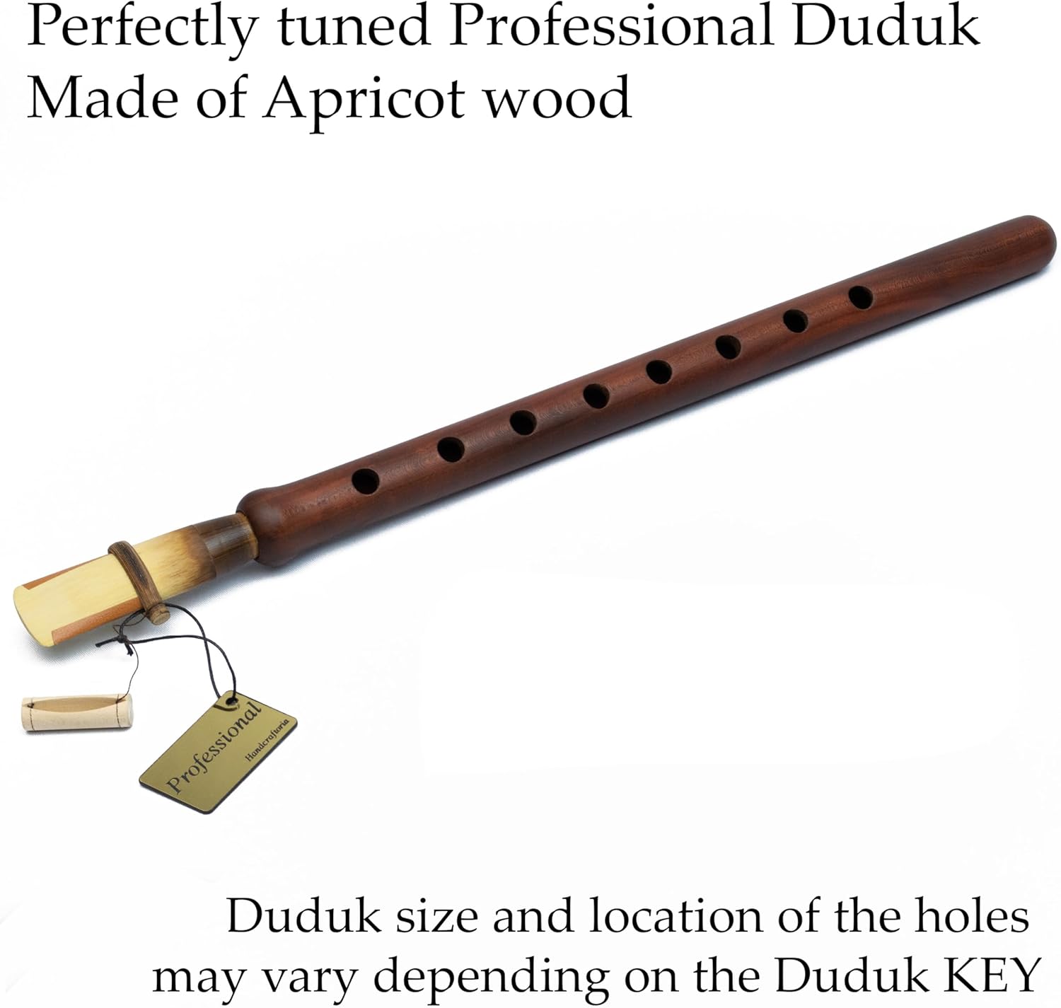 Professional Armenian DUDUK instrument from apricot wood, wooden case covered with Eco-Leather, Flute Oboe Balaban Woodwind (Key A)