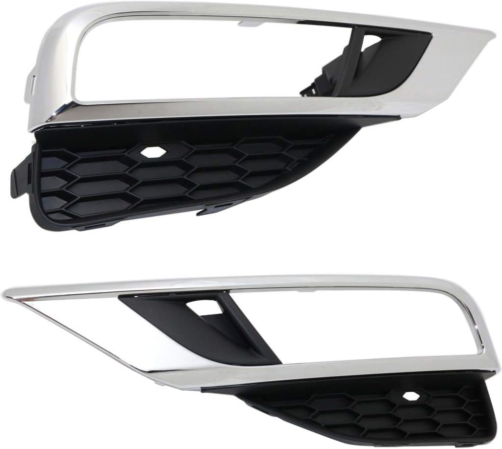 For Honda CR-V Fog Light Trim 2015 2016 Driver and Passenger Side Pair/Set | Bezel | Chrome | DOT/SAE Compliance | Replacement For HO1038124 + HO1039124 | 71108T1WA00 + 71103T1WA00
