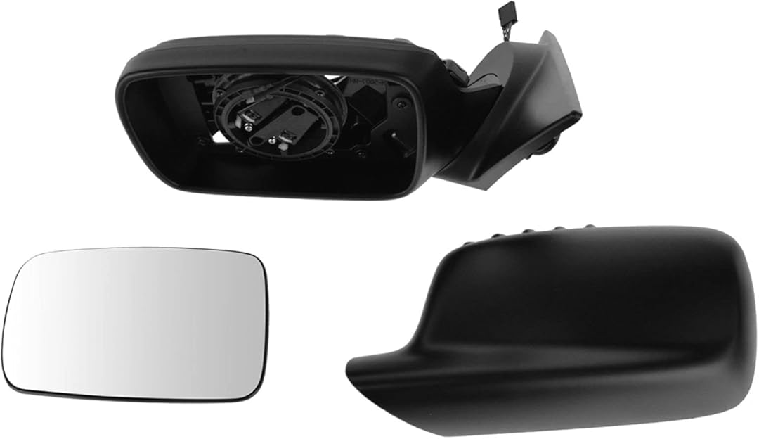 TRQ Driver Side Mirror Power Heated Manual Folding Paint to Match Compatible with 1999-2005 BMW 323i 325i 325xi 328i 330i 323Ci 325Ci 328Ci 330Ci BM1320135 BM1320136