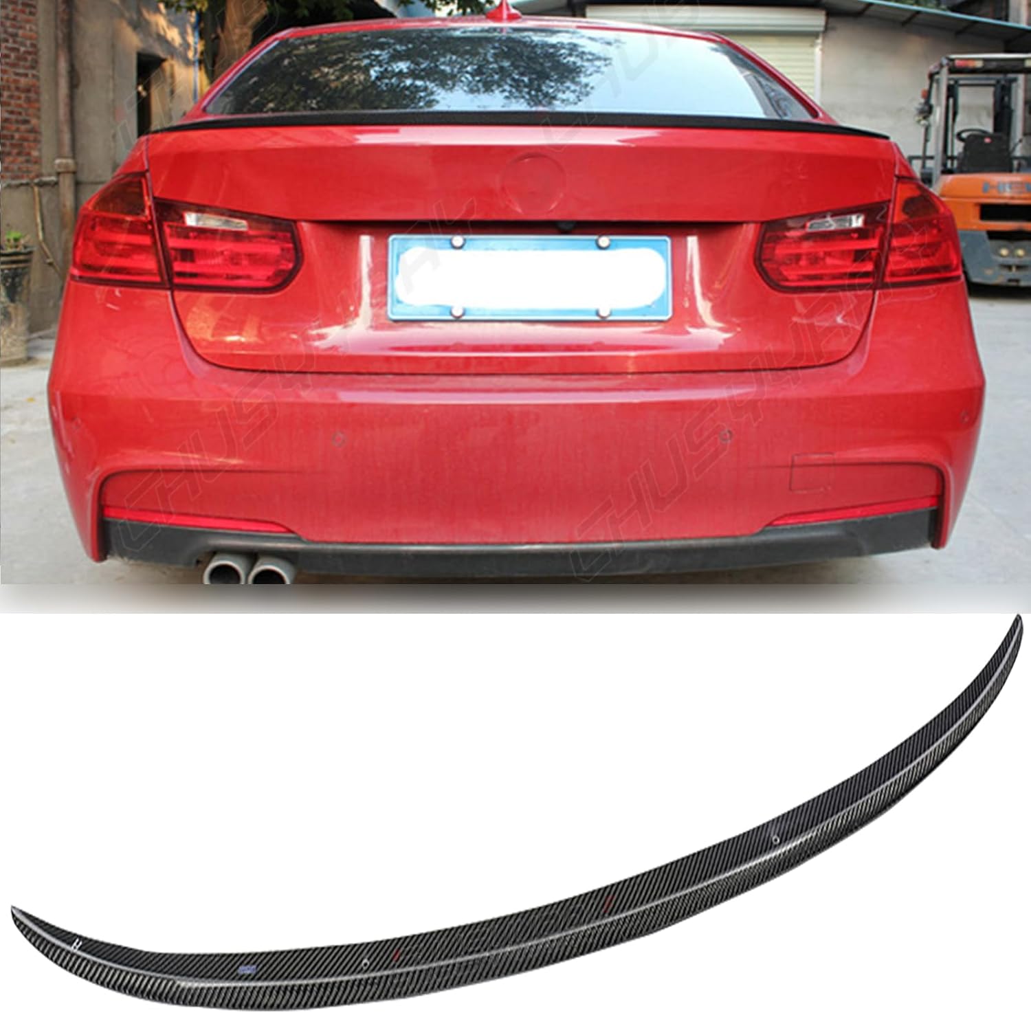 CHUSYYRAY Spoiler Wing Compatible with BMW F80 M3 Sedan 2014 2015 2016 2017 2018 Car Rear Spoiler Exterior Rear Spoiler Kit, Car Exterior Accessories for Men Women (Carbon Fiber Pattern)