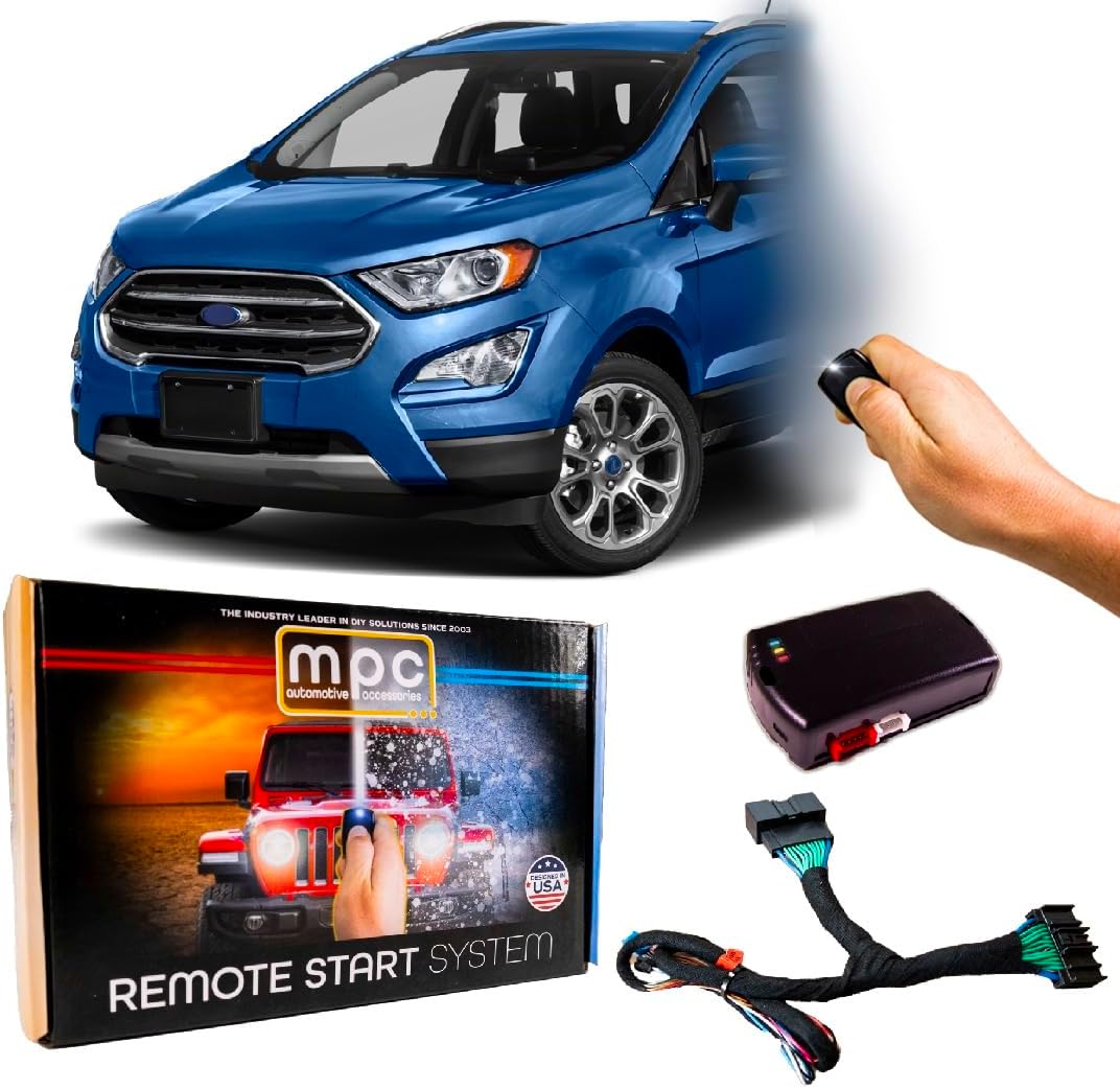 MPC Plug-n-Play Remote Start Kit Compatible with Ford EcoSport 2018-2020 - Push-to-Start ONLY - Lock-Unlock-Lock Activation (no Horn honk) Firmware Preloaded - USA Tech Support