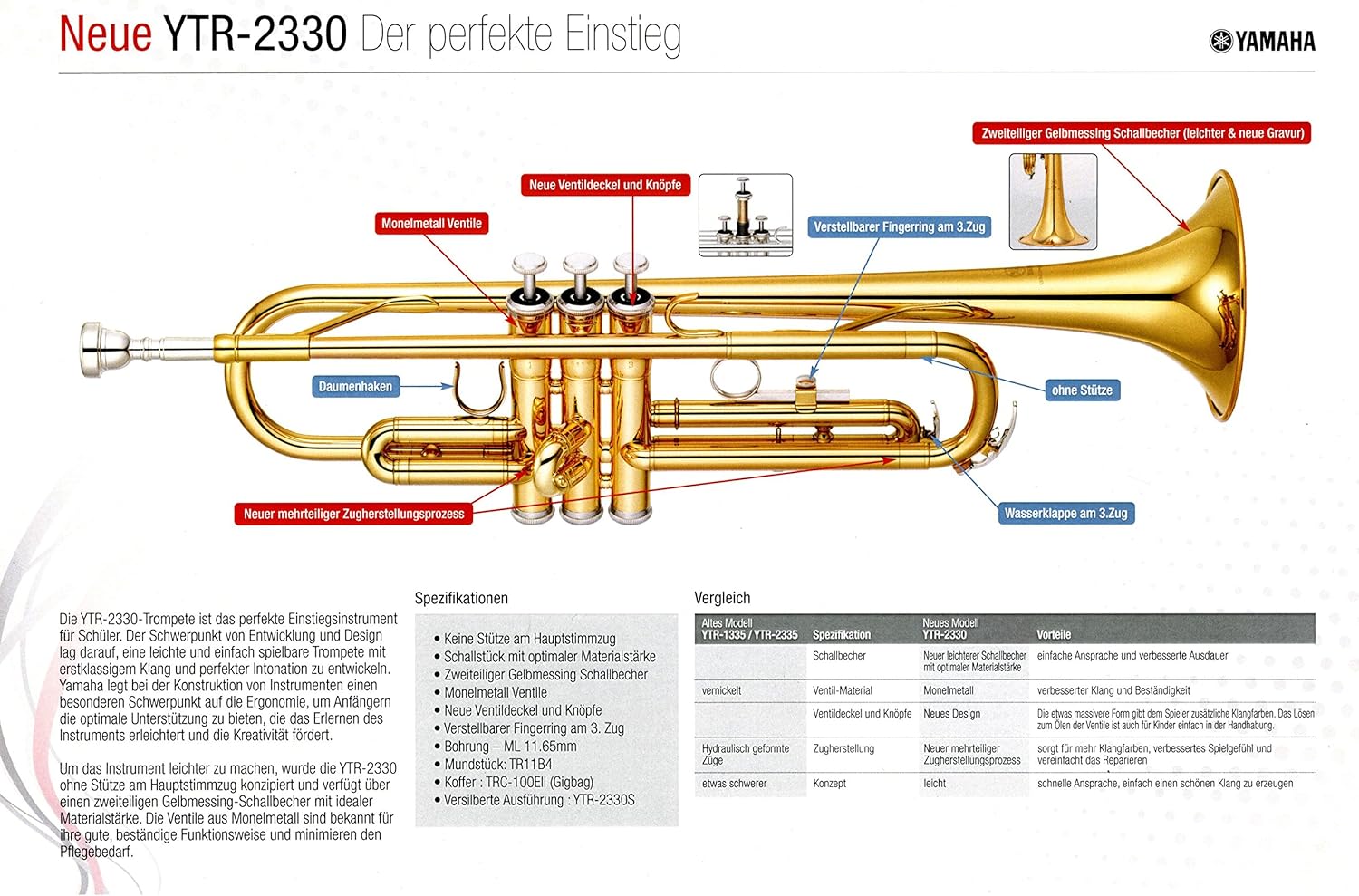 Yamaha YTR-2330 Student Bb Trumpet - Gold Lacquer