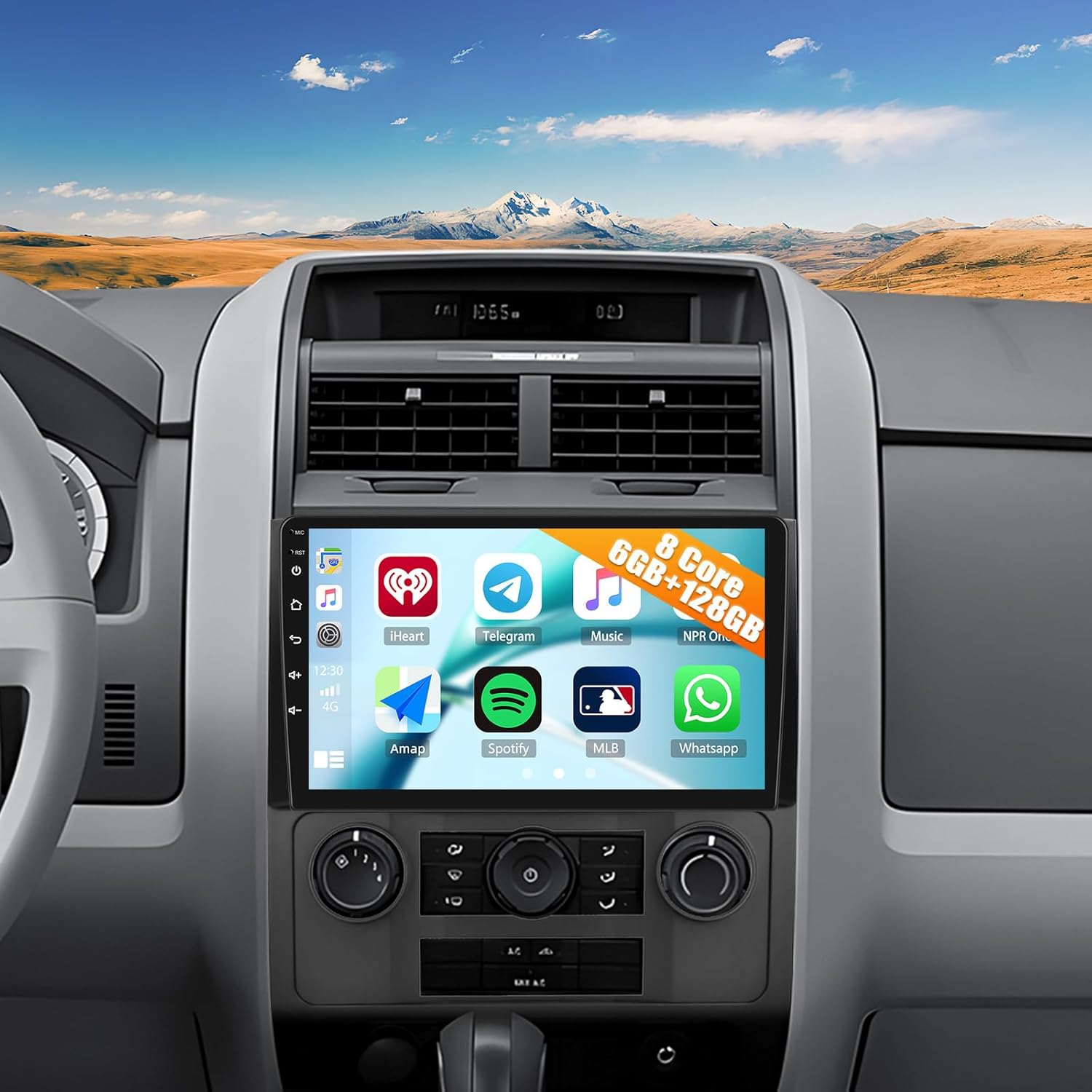 8-Core 6G+128G for Ford Escape Radio 2008-2012 Android Car Stereo with Wireless CarPlay Android Auto 9