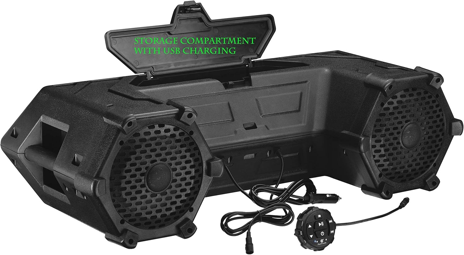 Planet Audio PATV85 ATV UTV Sound System – 8 Inch Speakers, Tweeters, IPX5 Weatherproof, Bluetooth, Amplified, LED Lightbar, Golf Cart Compatible
