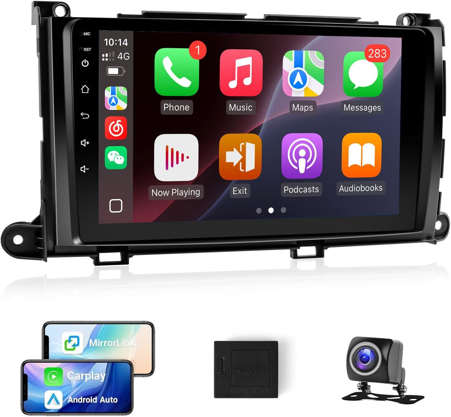 Leadfan Android 12 Car Radio for Toyota Sienna 2011 2012 2013 2014 Stereo Upgrade with Wireless CarPlay Andriod Auto, 9'' TouchScreen In-Dash Bluetooth WIFI GPS Navigation SWC MirrorLink Backup Camera