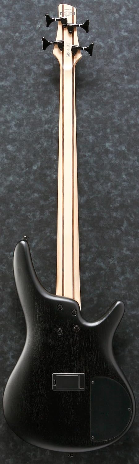 Ibanez SR300EBL SR Standard Bass Guitar, Left Handed - Weathered Black Bundle with Gig Bag, Strap, Instrument Cable, Austin Bazaar Instructional DVD, and Polishing Cloth