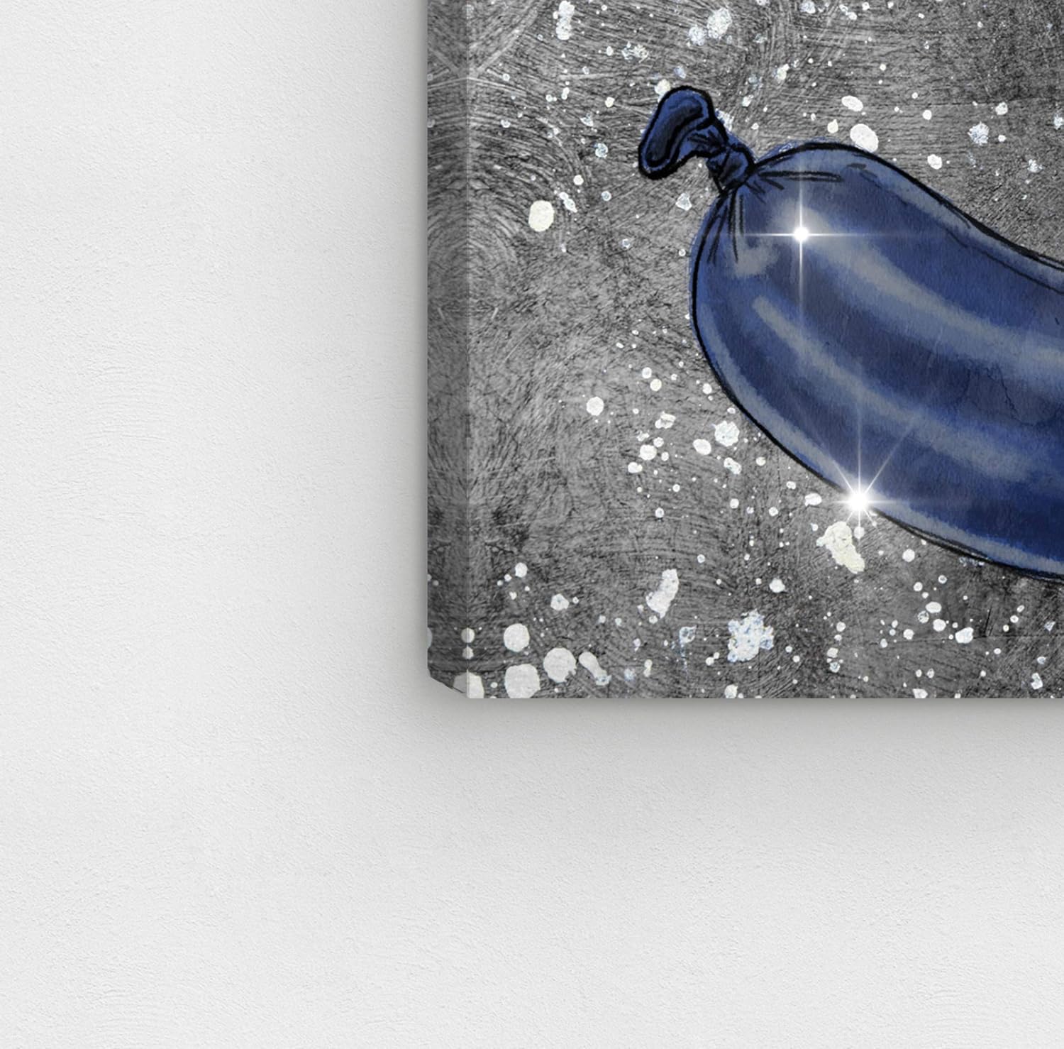 The Oliver Gal Artist Co. Fashion and Glam Wall Art Canvas Prints 'Navy Balloons and Silver Stars'