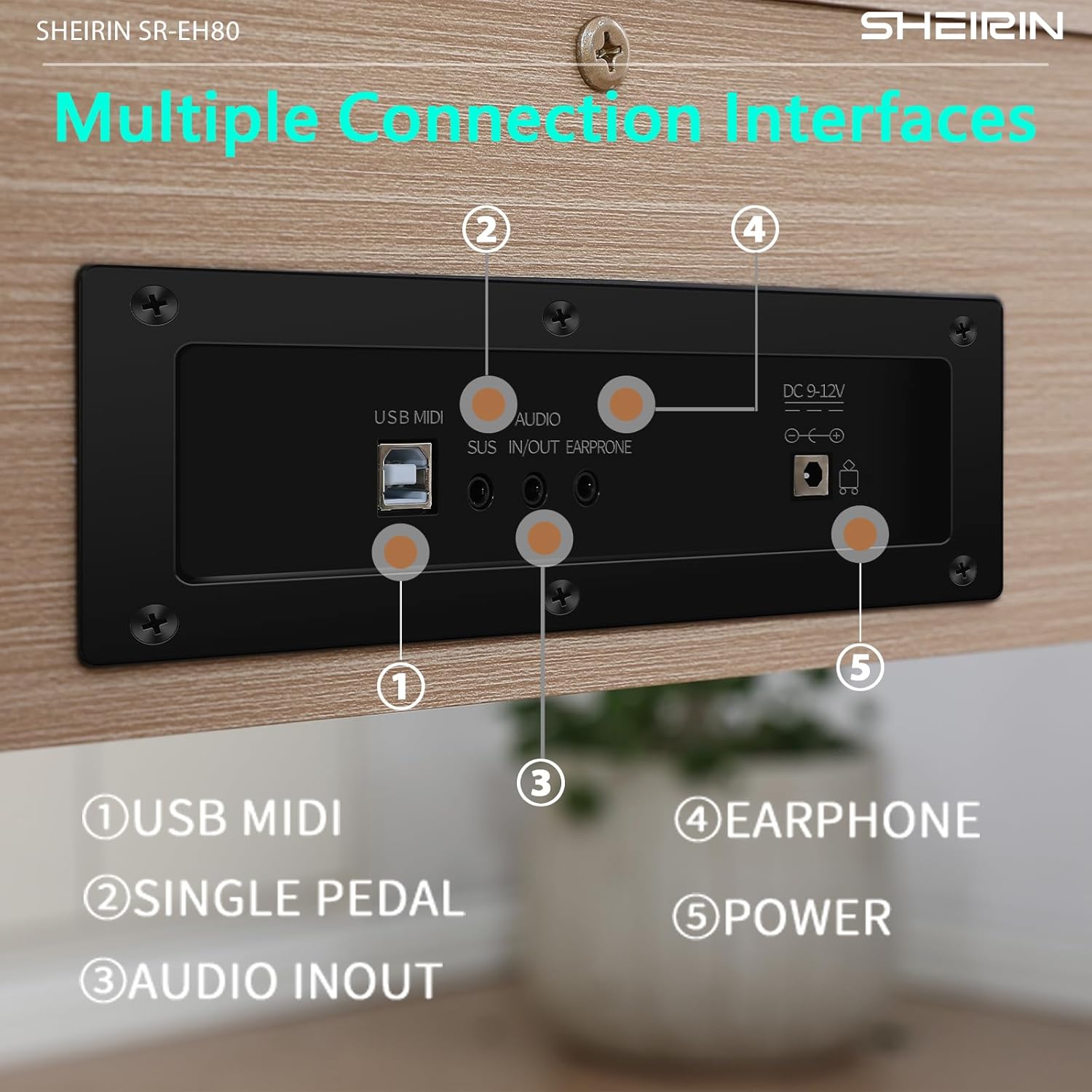 Digital Piano Fully Weighted Keyboard 88 Keys Upright Acoustic Hammer Action Electric Stand Pedal Beginners Instrument SR-EH80