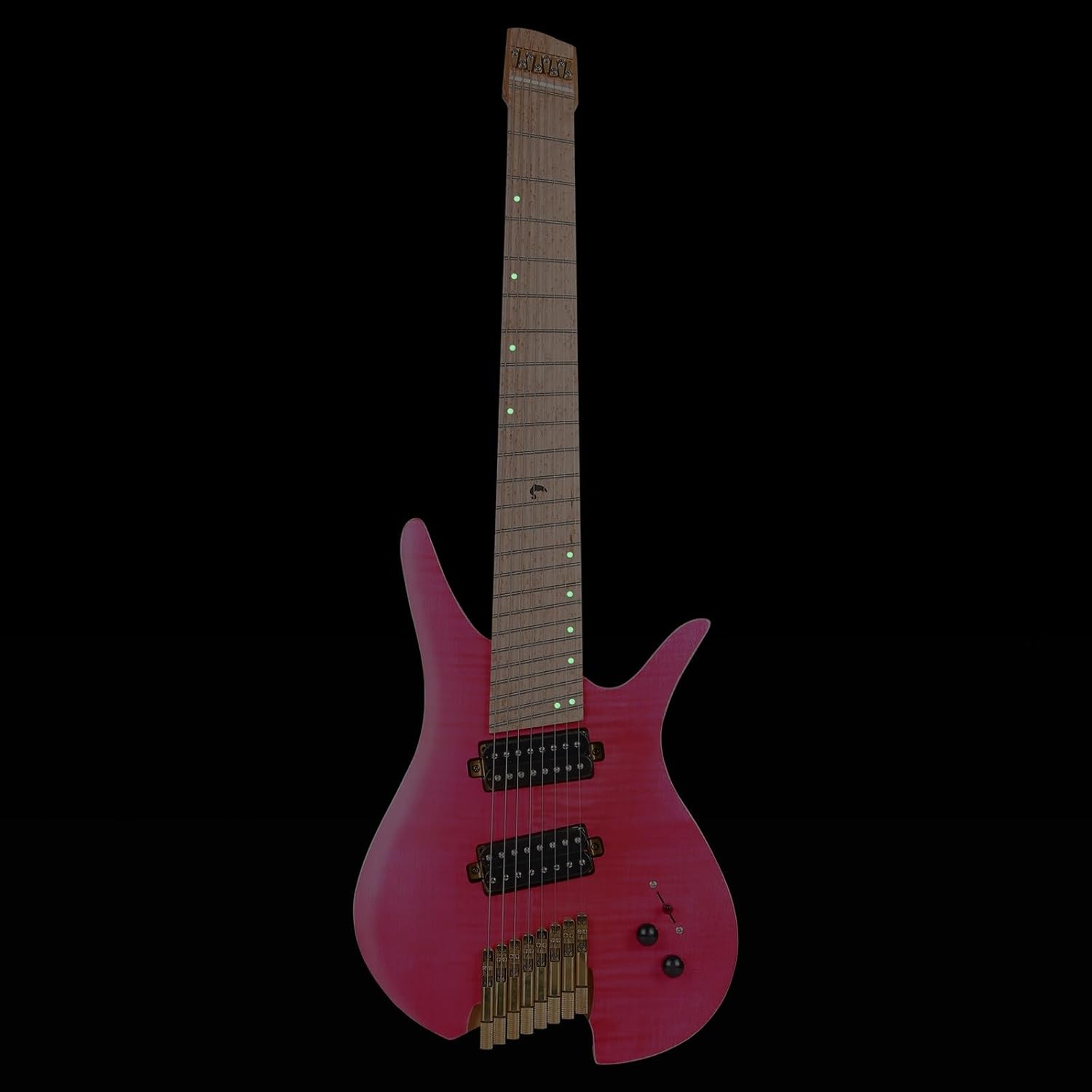 VENEKA Headless Electric Guitar 8 String Fanned Frets Headless Electric Travel Guitar with Alnico 5 Pickups Hardware