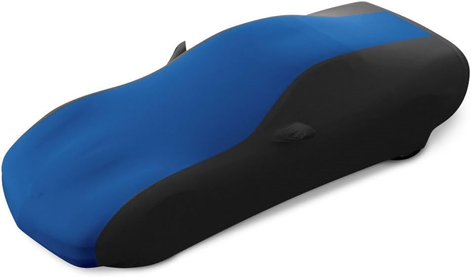 SR1 USA C5 Corvette Indoor Car Cover - Custom Fit Ultraguard Stretch Satin Sport Series - The Ultimate High End Fit for 1997-2004 C5, Z06, Convertible, Hardtop Corvettes (Blue/Black)