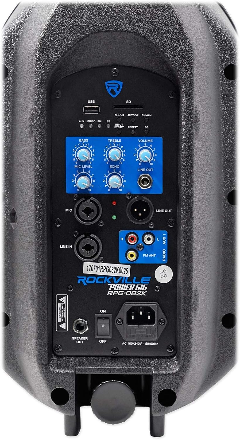 Rockville RPG082K Bundle: Dual 8