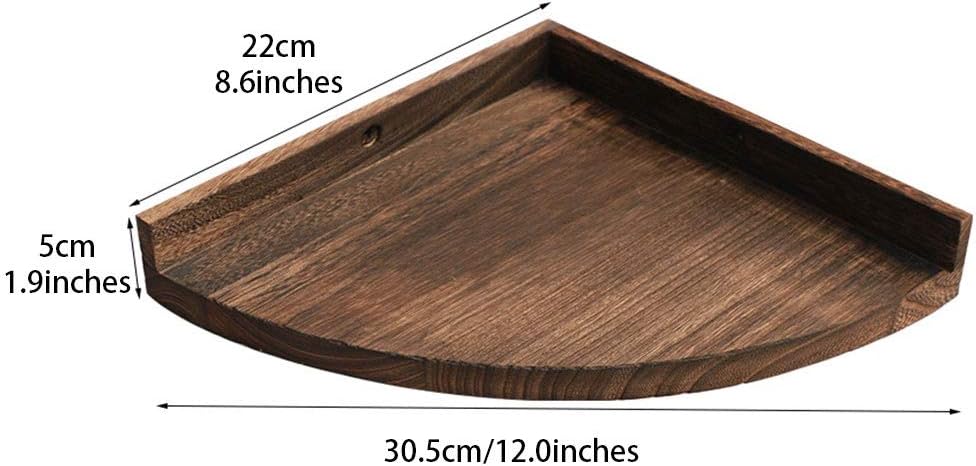 Floating Shelves Functional Wall Mount Rack, Retro Floating Shelf, Solid Wood Corner Shelves, Modern Wall Decoration, Load Bearing 8kg (Color : Brown, Size : 22cm)