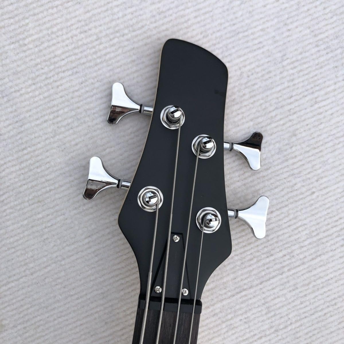 Electric Bass Guitar 4 String 24 Frets Full Size Pickups Blue Tiger Flame Burst Solid Basswood Body for Beginners