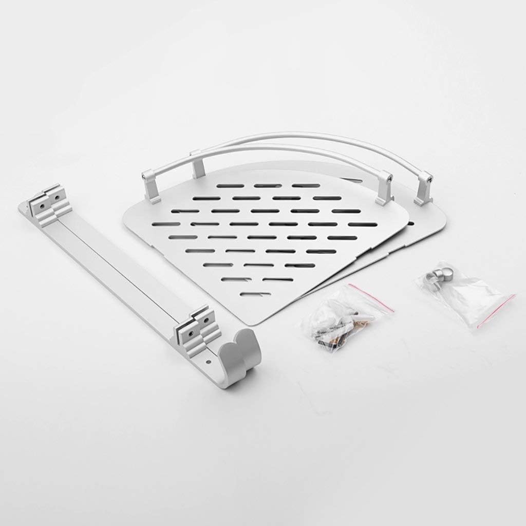 2 Layer Space Aluminum Bathroom Corner Shelf Shower Caddy Shampoo Soap Cosmetic Storage Basket Kitchen Spice Rack Holder Organizer(Triangle-Double)