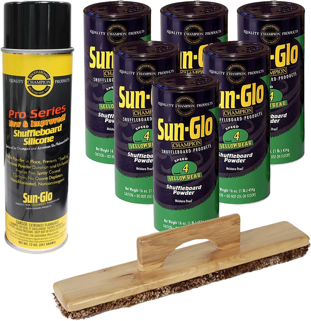 Sun-Glo 6 Cans #4 Yellow Bear Wax, Sweep, Silicone Spray
