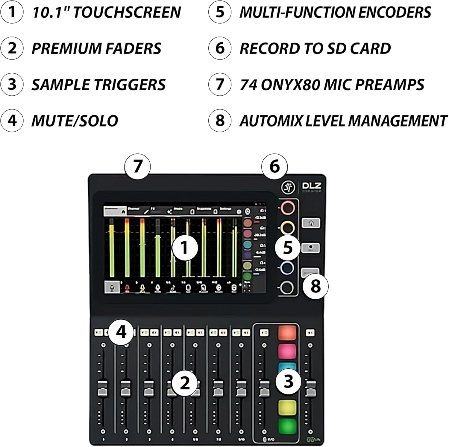 Mackie DLZ Creator 12-channel Digital Mixer, USB, 10.1