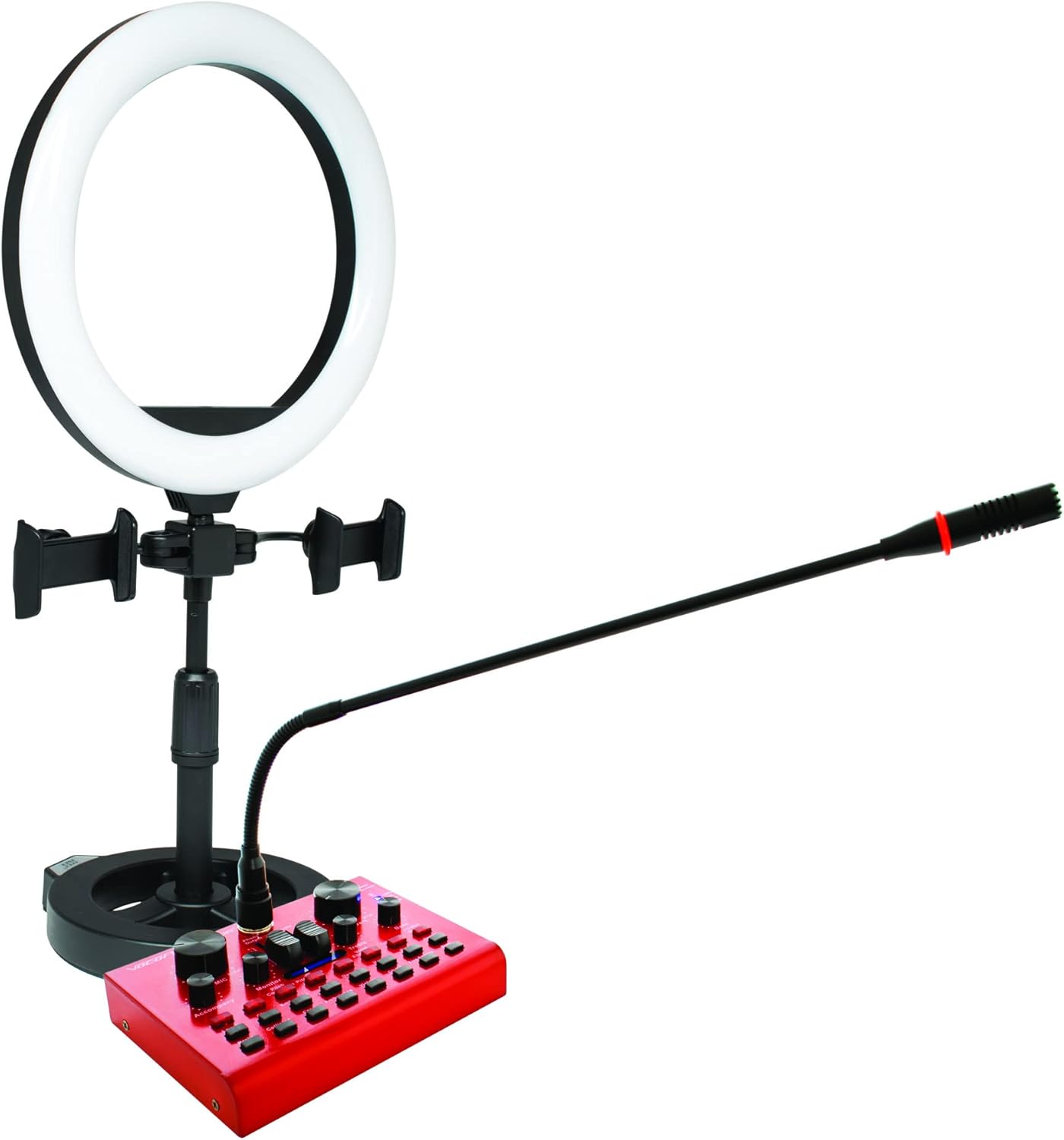 VocoPro Portable Studio, USB Audio Interface with Microphone and, Ring-Light for Recording and Streaming. (Streamer-Desktop-Vlog)