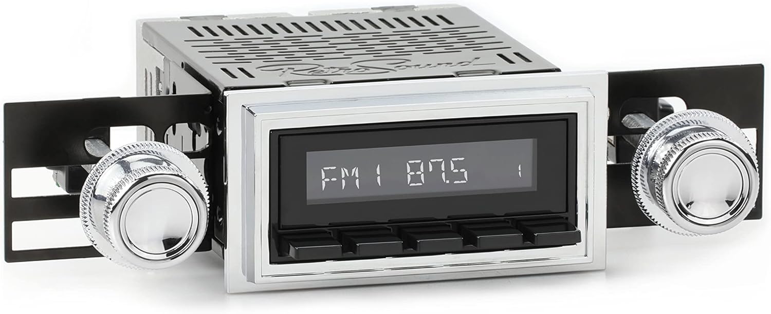 RetroRadio Compatible with 1968 Ford Mustang with Padded Console Features Include Bluetooth, USB, AM/FM HB-M2-126-07-77F2