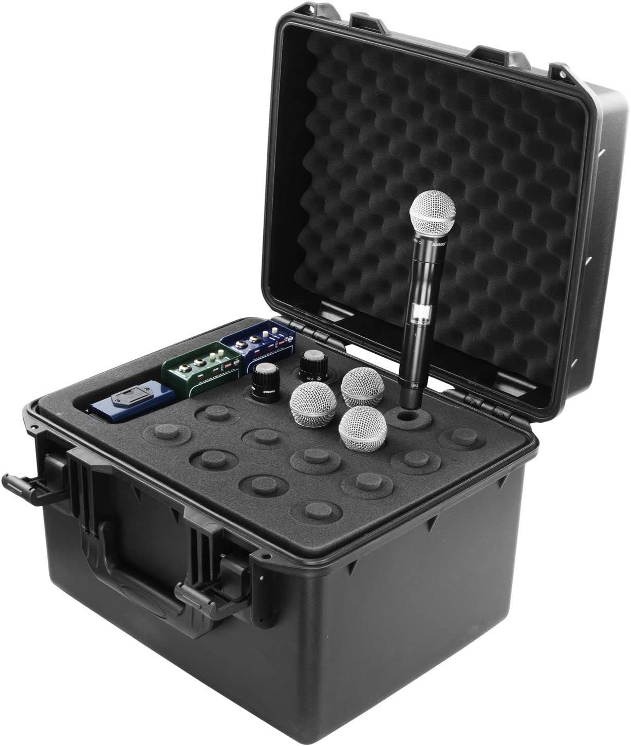 Odyssey Cases Vulcan Series Handheld Microphone Case (Holds 16) with Storage