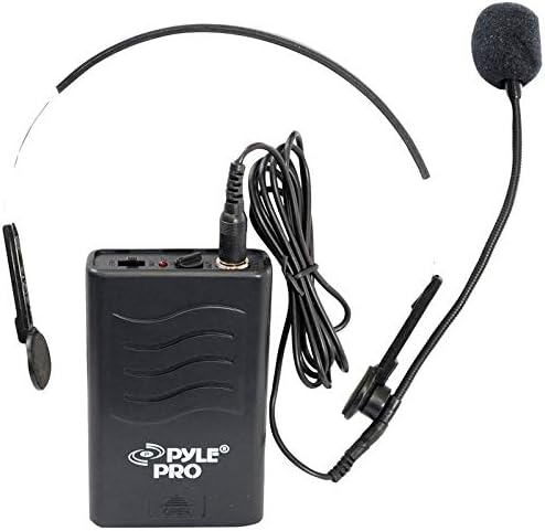 Pyle 2-Channel VHF Wireless System-Battery Operated, Handheld Microphone & One Belt Pack Transmitter with Headset Mic, Rack Mountable PDWM2700