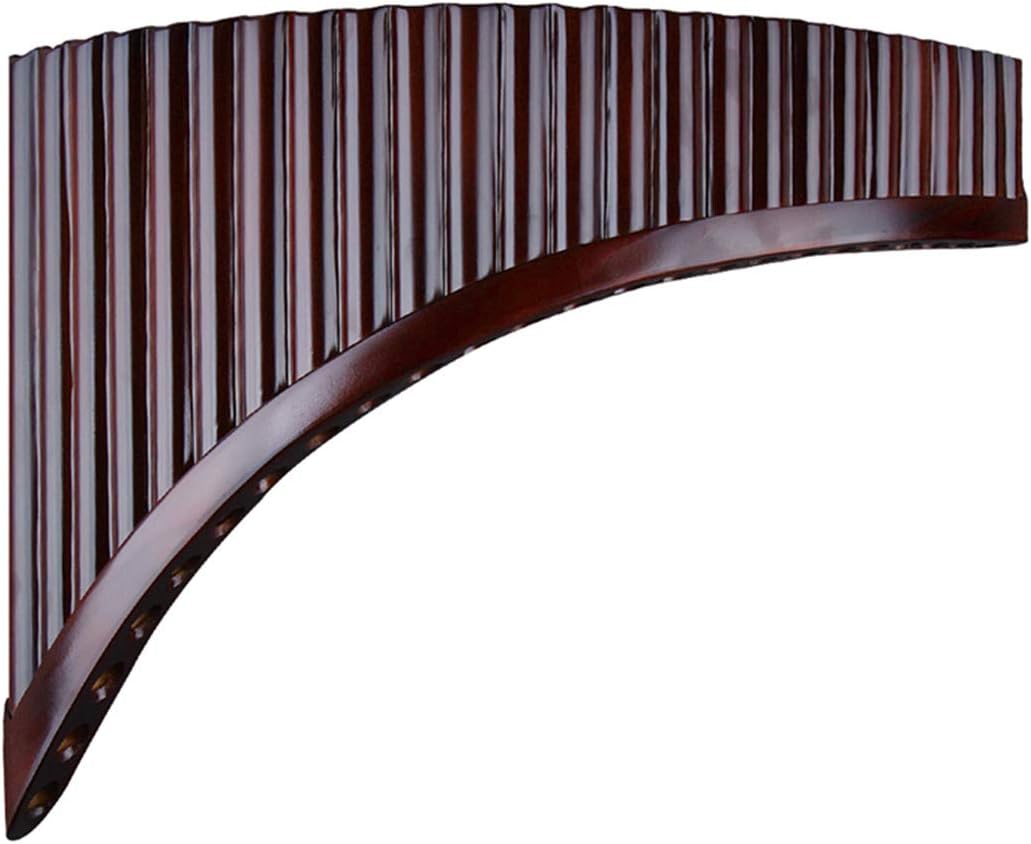 25 Pipes G Key Natural Bamboo Pan Flute Chinese Traditional Musical Instrument Brown Pan Pipes Easy to Learn with Black case (Right-Hand Pan Flute)