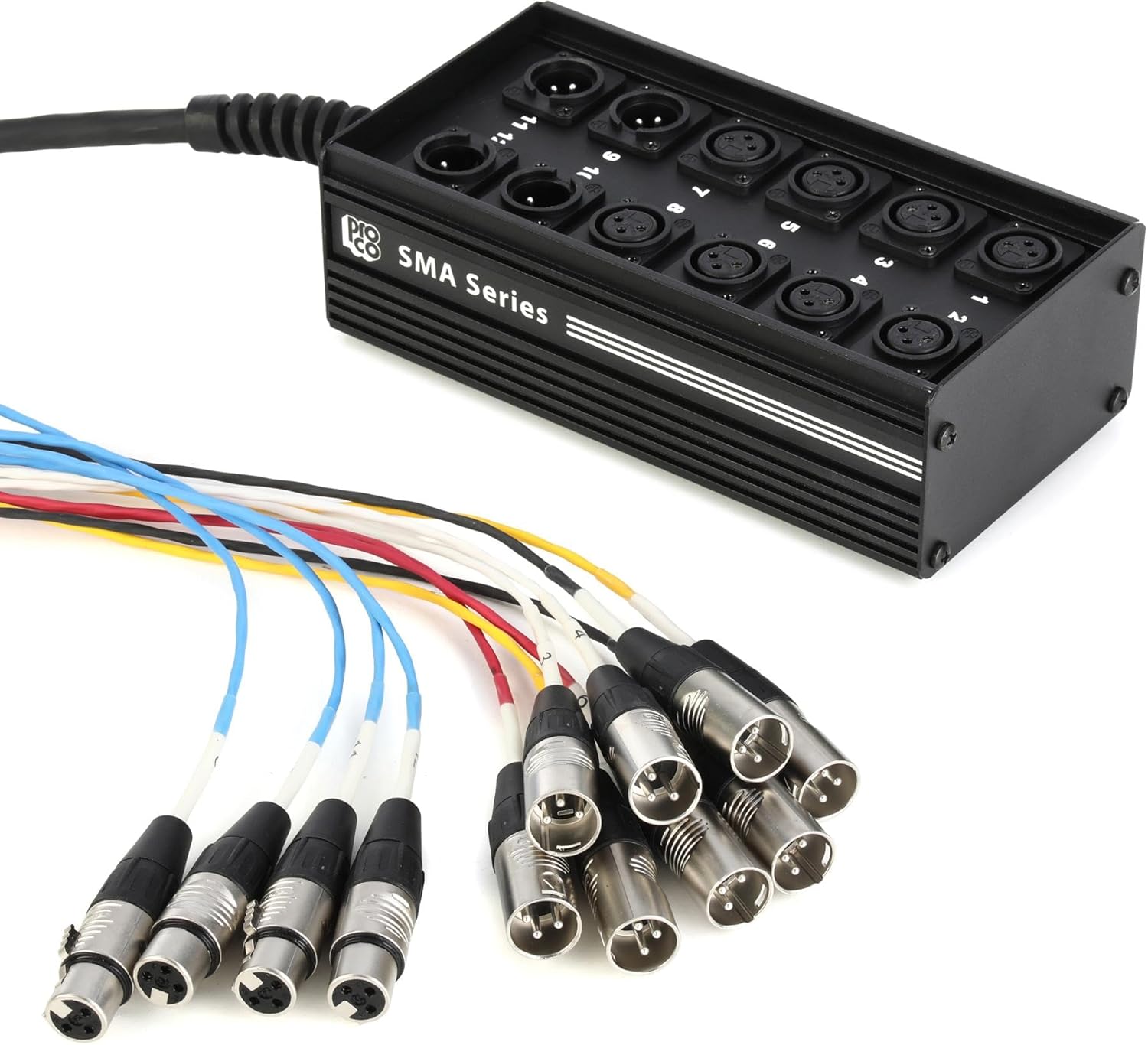 Proco SMA0804FBX-25 StageMaster 8x4 Stage Snake with XLR Returns - 25 Feet