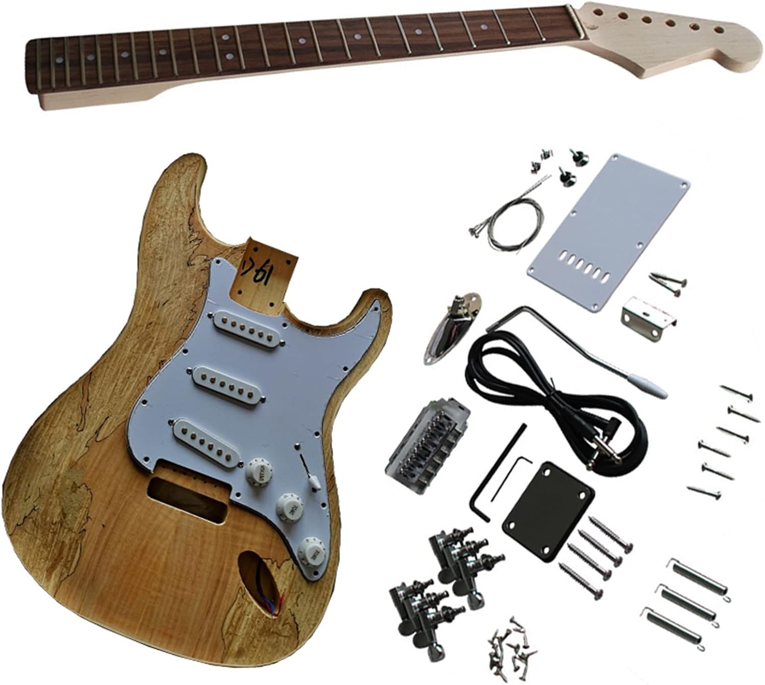 DIY Electric Guitar Kit Unfinished Electric Guitar Making Accessorie Set Maple Body Hard Maple Neck Rosewood Fingerboard (Color : 01)