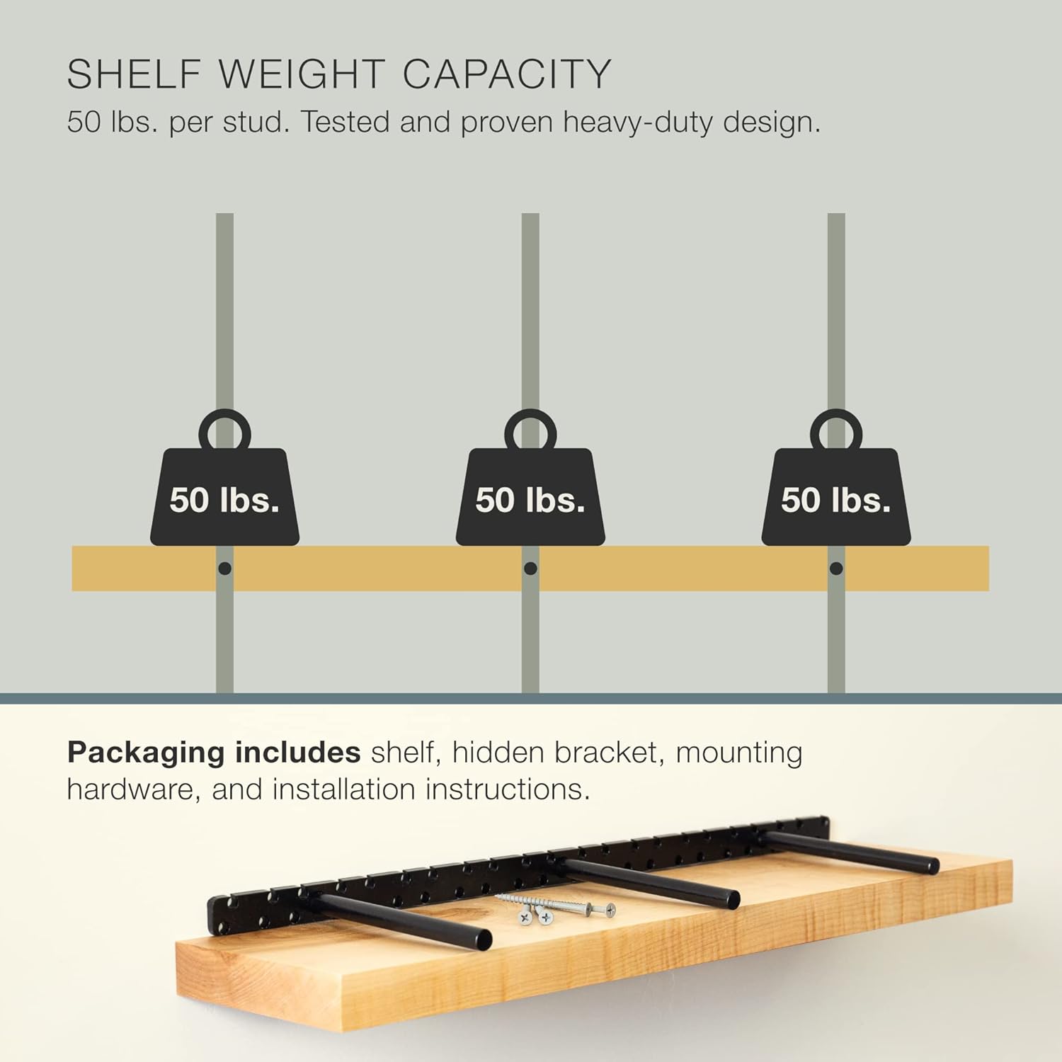 UltraShelf Solid Wood Floating Shelf for Wall Decor, White Oak, 30