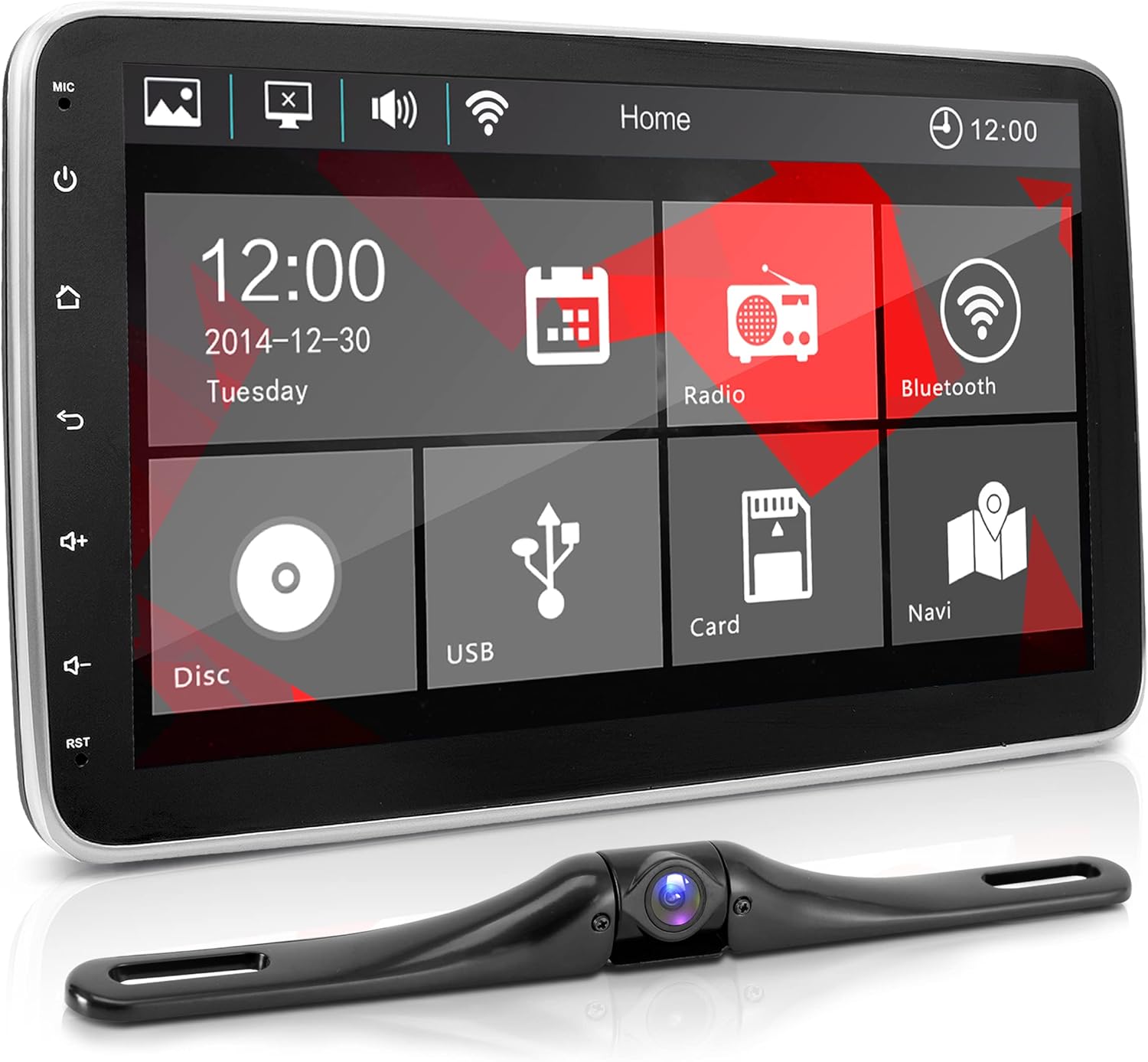 Pyle 10.1-Inch Single DIN Car Stereo - Bluetooth Indash Car Stereo Touch Screen Receiver Head Unit with Backup Camera, USB, AM FM Radio, Steering Wheel Control, Hands-Free Call, Phone Link - PL1SN104