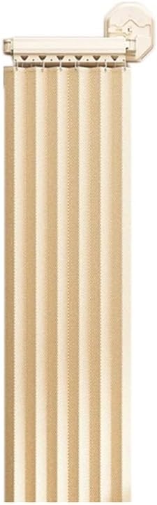 Folding Shower Curtain, Wall Mount Corner Water Proof Curtain, 360° Adjustable Angle Hanging Privacy Partition Panel for Bathroom Bathtub Dressing Room(Beige-B,140-180cm(200cm))