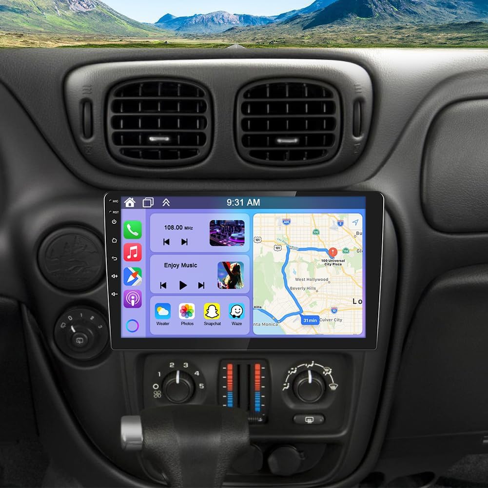 4G+64G Car Radio for Chevrolet Trailblazer 2002-2009 with Wireless CarPlay and Android Auto, 10.1
